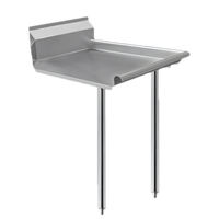 48-Inch Straight Clean Dishtable with 16-Gauge 304 Stainless Steel Top and 9-Inch Backsplash