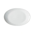 Thumbnail image #1 for Winco Brechia OKP-115PL Porcelain Oval Coupe Platter, 11-1/2"L x 9-1/4"W x 1-1/2"H, White 1 Dozen