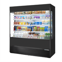 True 72-Inch Vertical Glass-Sided Open Air Merchandiser Refrigerator with 8 Adjustable Shelves