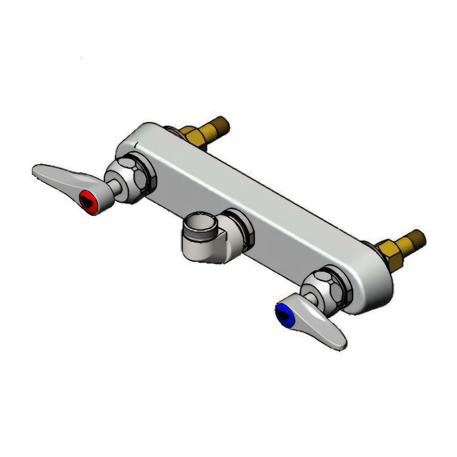 Product image #1 for T&S Brass B-1125-LN Low-Lead Workboard Faucet, Less Nozzle, Backsplash Mount, 8-Inch Centers