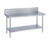 Duke Stainless Steel Work Table with 10-Inch Riser and Galvanized Undershelf