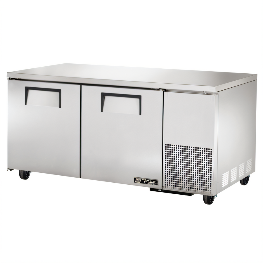 Product image #1 for True 67 1/4-Inch 2-Section Deep Undercounter Freezer with 2 Solid Doors and Side-Mounted Self-Contained Refrigeration