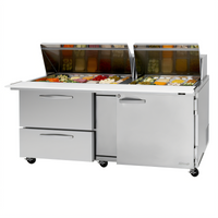 Turbo Air PRO Series 72-5/8-Inch Wide Self-Contained Mega Top Sandwich/Salad Prep Table with 2 Drawers, 1 Door, and 30-Pan Top