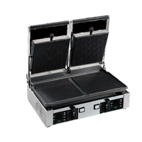 Univex Double Countertop Electric Panini Press with Ribbed Cast Iron Plates
