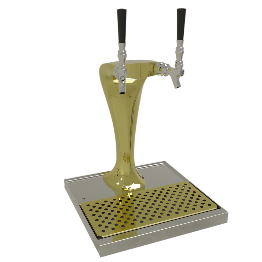 Product image #1 for Glastender Cobra 2-Faucet Air-Cooled Countertop Draft Dispensing Tower, Gold Finish
