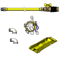 Safe-T-Link 48 Inch Coated Stainless Steel Gas Connector Hose with Quick Disconnect Valve, 3/4 Inch NPT