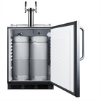 Thumbnail image #1 for Summit Commercial SBC54OSBIADA Outdoor ADA-Compliant Built-In/Freestanding Dual-Tap Kegerator, Stainless Steel, Holds Two 1/6-Barrel Kegs