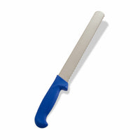 Crestware 10-Inch Serrated Slicer Knife with Blue Polypropylene Handle