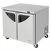 Thumbnail image #1 for Turbo Air Super Deluxe Two-Section Undercounter Freezer, 36-1/4 Inch Wide, 9 Cu. Ft., Rear-Mount, Stainless Steel