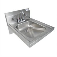 BK Resources ADA Wall-Mounted Hand Sink with Deck-Mount Faucet, 14