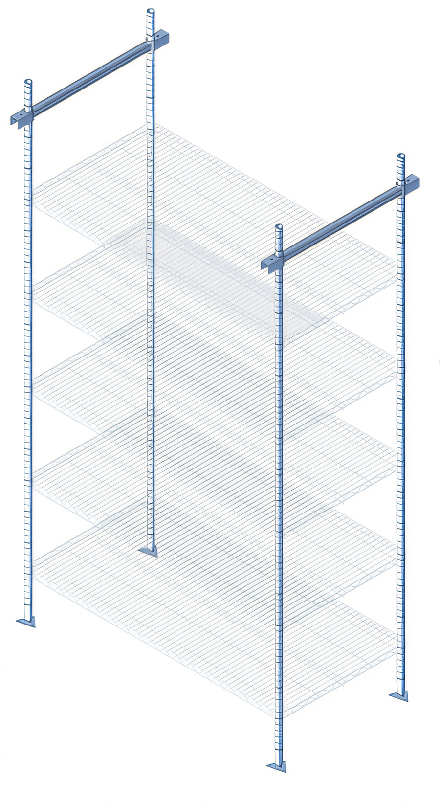 Product image #1 for Quantum 21-Inch Chrome Plated Track Shelving Intermediate Kit with 86-Inch Posts