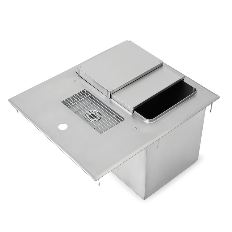 Product image #1 for John Boos 18"W x 21"D x 13"H Drop-In Ice & Water Unit with Insulated Bin, Splash Guard, and Removable Lid