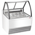 Thumbnail image #1 for Omcan White 41.3-Inch Full-Service Gelato Display Showcase, 7-Pan, Curved Glass