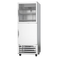 Beverage-Air RI18HC-HGS One-Section Reach-In Refrigerator with Glass/Solid Half Doors, 16.85 Cu. Ft., Bottom-Mounted Self-Contained Refrigeration