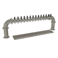 Glastender Pipe Pass-Thru Countertop Draft Dispensing Tower with 14 Faucets, Glycol-Cooled