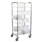 Thumbnail image #1 for Matfer Bourgeat 779110 Stainless Steel Dough Container Trolley, 16-Container Capacity, 4 Casters, 2 With Brakes