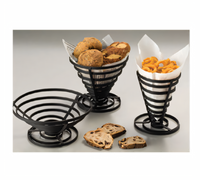 American Metalcraft Conical Flat-Coil French Fry Basket, 5 Inch Diameter x 6-3/4 Inch H, Wrought Iron, Black
