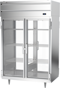 Beverage-Air P Series Pass-Thru Two-Section Pizza Holding Cabinet, 46.5 Cu. Ft., 4 Hinged Glass Doors