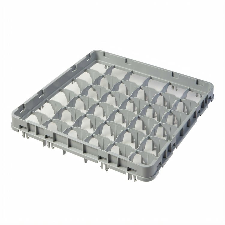 Product image #2 for Cambro Camrack Full Size 36-Compartment Full Drop Dish & Glass Rack Extender, Soft Gray