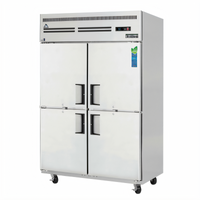 Everest Refrigeration ESRH4 Two-Section Reach-In Refrigerator, 48 Cu. Ft., Top-Mounted Self-Contained R290, 4 Half Doors
