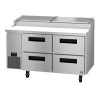 Hoshizaki Steelheart 60-Inch Two-Section Pizza Prep Table with Drawers and Self-Contained Refrigeration