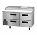 Thumbnail image #1 for Hoshizaki Steelheart 60-Inch Two-Section Pizza Prep Table with Drawers and Self-Contained Refrigeration