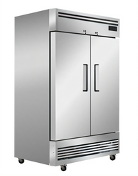 Hurakan by Equip.me 2-Door Two-Section Reach-In Refrigerator, Stainless Steel, Self-Contained Bottom Mount
