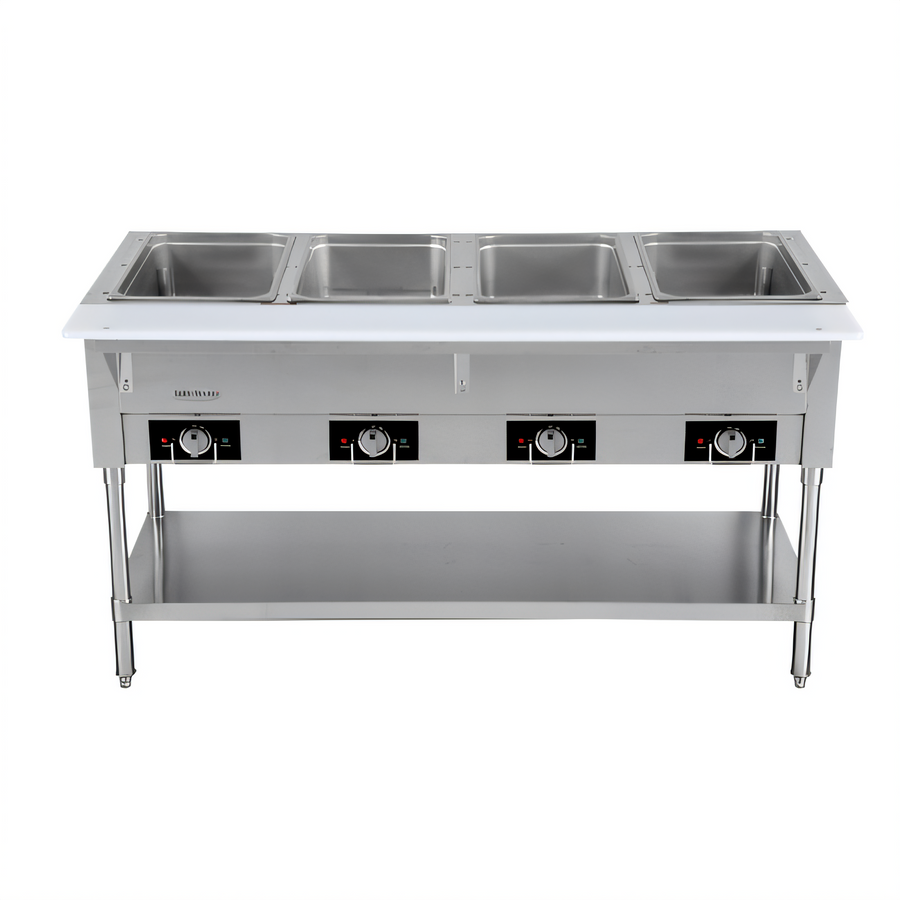 Product image #1 for Serv-Ware 4-Well Open Well Electric Steam Table with Open Shelf Base
