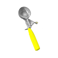 Crestware #20 Thumb Press 18/8 Stainless Steel Disher with Yellow Handle, 1 to 1.8 oz.