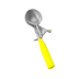 Thumbnail image #1 for Crestware #20 Thumb Press 18/8 Stainless Steel Disher with Yellow Handle, 1 to 1.8 oz.