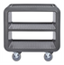 Thumbnail image #1 for Cambro Service Cart Pro Medium Open-Sided 3-Shelf Bus Cart, Charcoal Gray