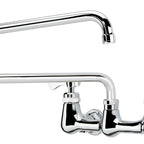 Thumbnail image #1 for Krowne Royal Series 14-824L Splash-Mounted Commercial Faucet, 24-Inch Jointed Spout, 8-Inch Centers, Ceramic Cartridge Valve, Low-Lead