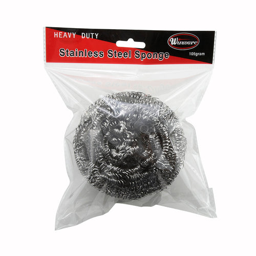 Product image #1 for Winco 105g Large Heavy-Duty Stainless Steel Scouring Sponge