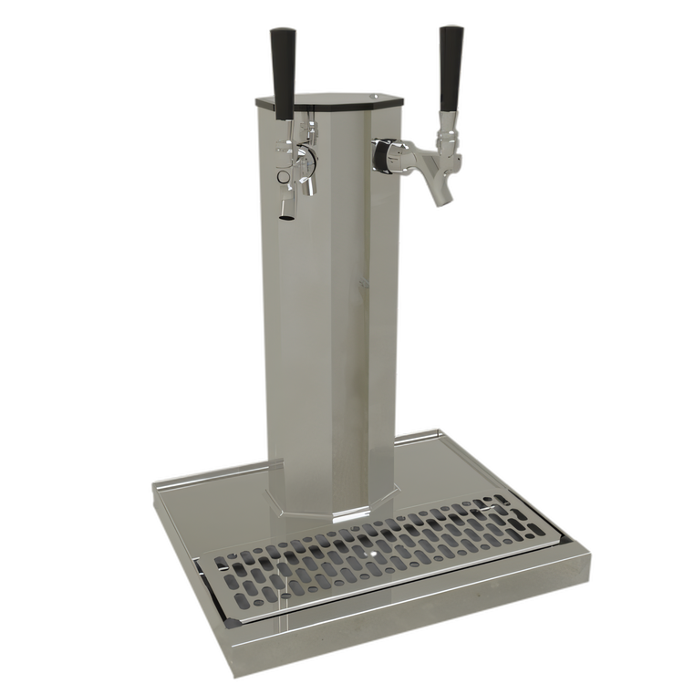 Product image #1 for Glastender Countertop Air-Cooled 2-Faucet Column Draft Dispensing Tower