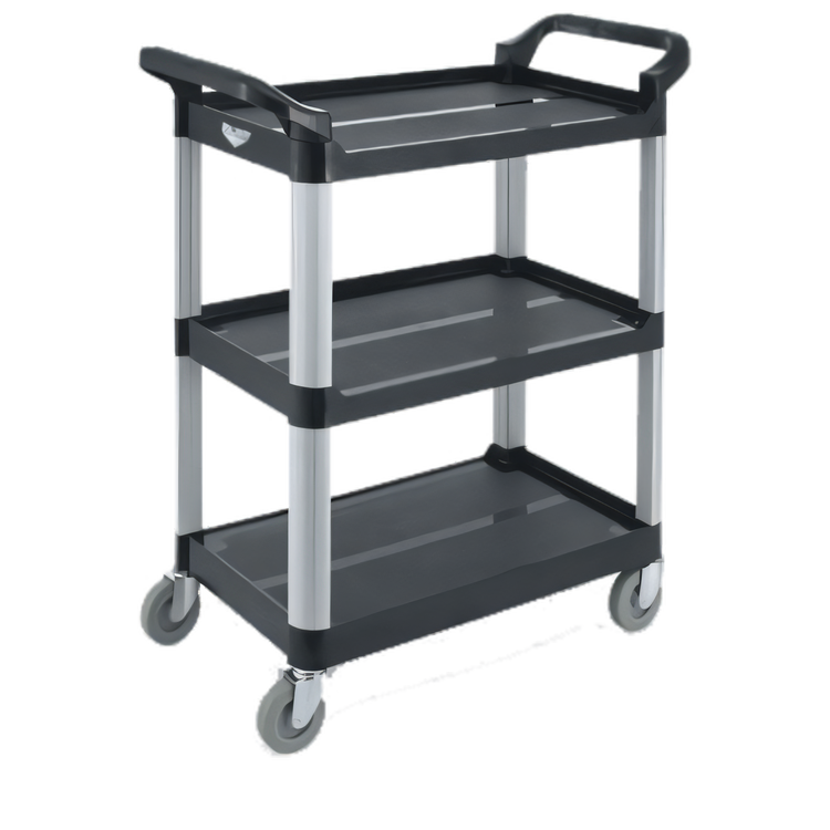 Product image #1 for Vollrath Black Multi-Purpose Bus Cart, 3-Shelf, 300 lb Capacity