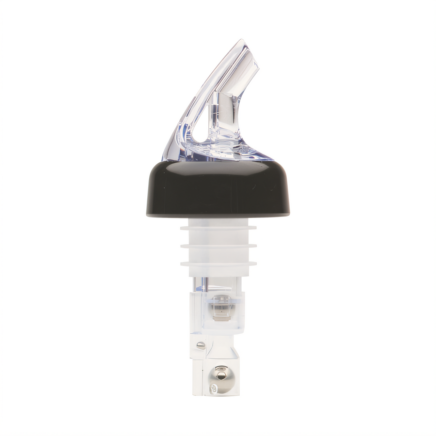 Product image #1 for Bar Maid Premium Measured Liquor Pourer, 1-1/4 oz, Clear, Black Collar, 12-Pack