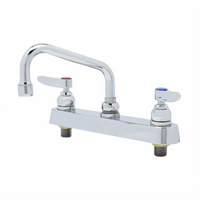 T&S Brass Workboard Deck-Mount Mixing Faucet, 8-Inch Centers, 6-Inch Swing Nozzle, 1.5 GPM Aerator