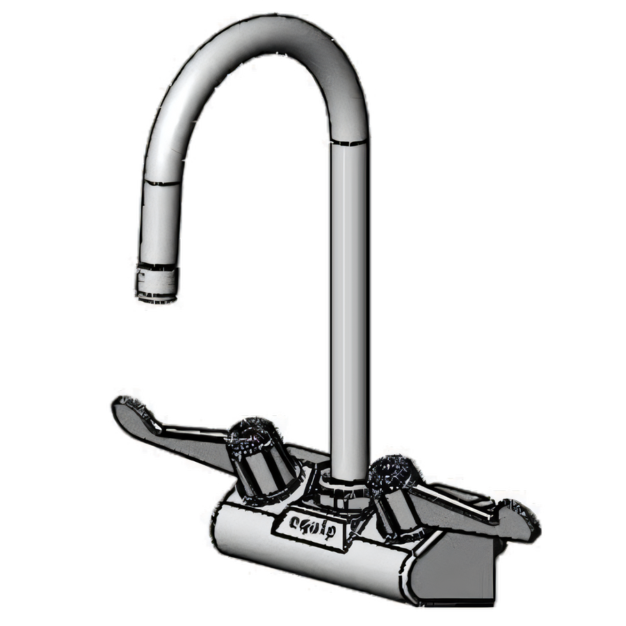 Product image #1 for Equip 4-Inch Wall-Mount Mixing Faucet with 5-9/16-Inch Swivel Gooseneck and Wrist Action Handles