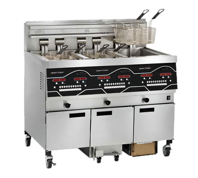 Product image #1 for Henny Penny Evolution Elite EEE143.0 Electric 3-Well Floor Model Open Fryer, 30 lb Full Vat Capacity