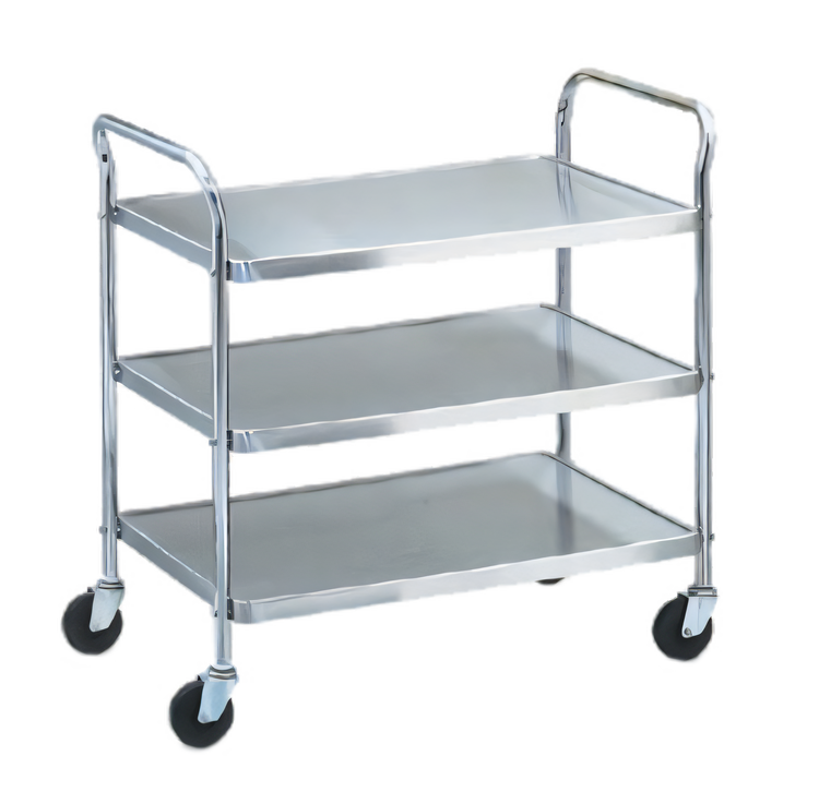 Product image #1 for Vollrath 97105 3-Shelf Stainless Steel Utility Bus Cart, 400 lb Capacity