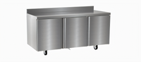 Delfield 72-Inch Three-Section Worktop Refrigerator with 4-Inch Backsplash