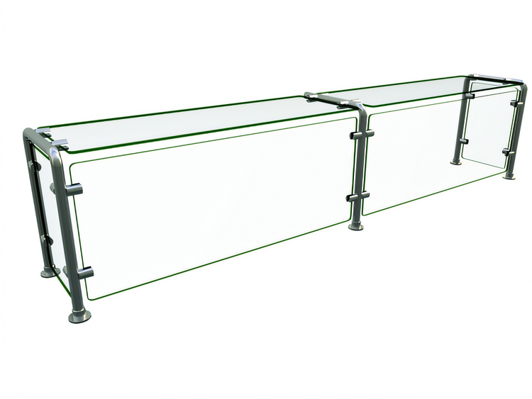 Product image #1 for Hatco Flav-R-Shield EP12 Full-Service Single-Sided Pass-Over Food Shield, 2 Bays, 72W x 12D x 18H