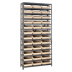 Thumbnail image #1 for Quantum 1275-109 Heavy-Duty Stationary Wire Shelving Unit, 13 Shelves, 36 Bins, 36"W x 12"D x 75"H