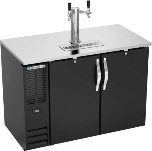 Product image #1 for Beverage-Air 48-Inch Wide Direct Draw Draft Beer Cooler with Dual Faucet Tower, 2-Door, 2-Keg Capacity