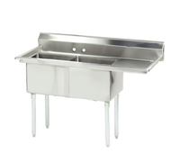 Advance Tabco Special Value 2-Compartment Fabricated Sink with Right Drainboard