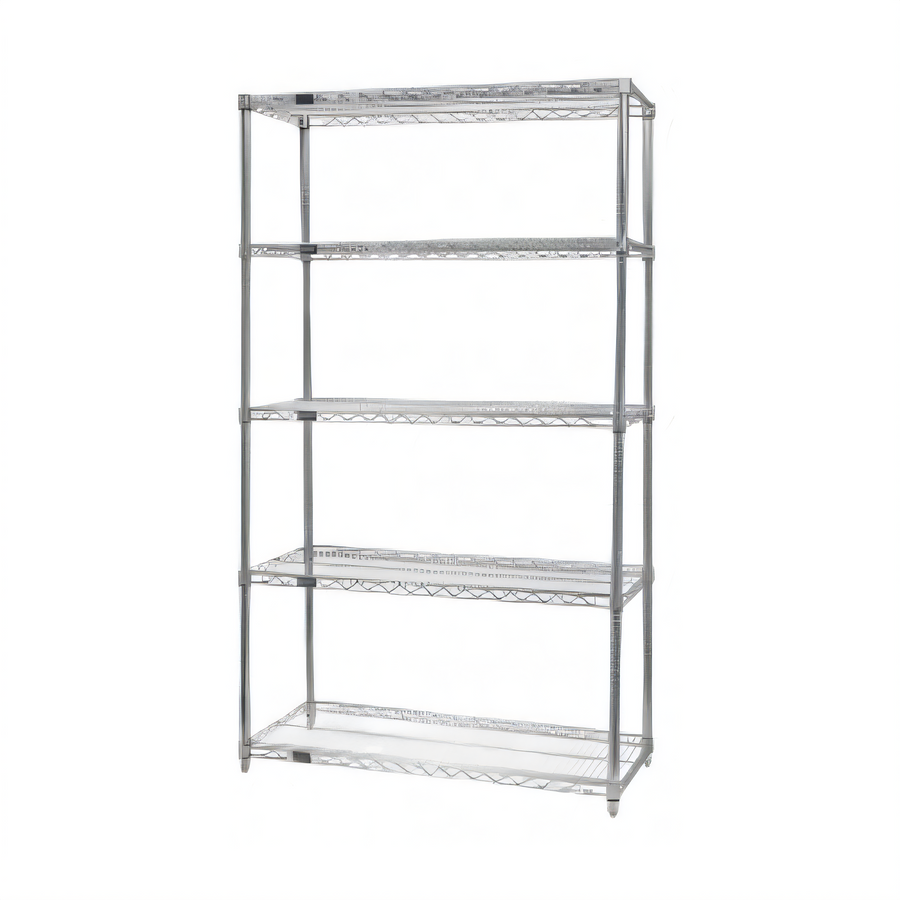 Product image #1 for Quantum 24 Inch x 18 Inch x 86 Inch Chrome Plated Wire Shelving Starter Kit with 5 Shelves