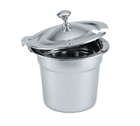 Miramar Chrome Knob Hinged Cover for 7 Qt Soup Inset, 18-8 High-Polished Stainless Steel