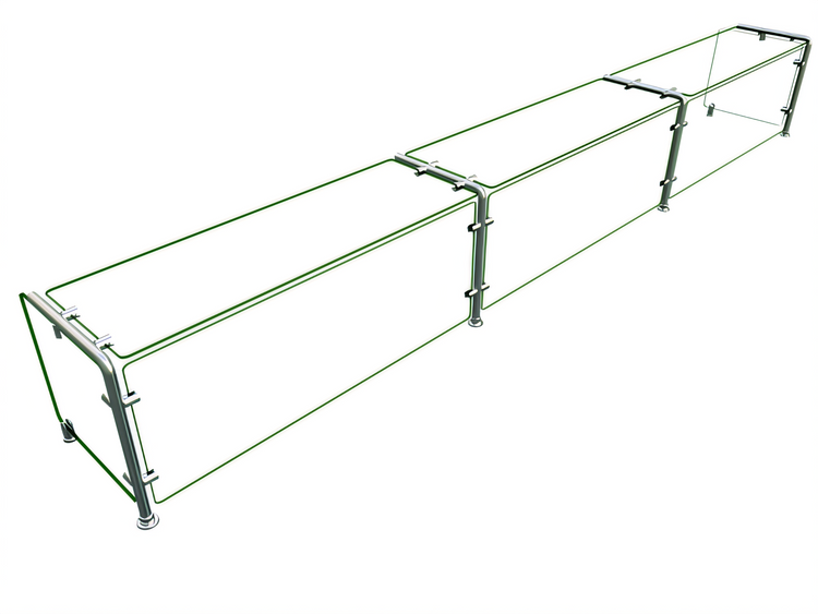 Product image #1 for Hatco Flav-R-Shield EP11 Single-Sided Full-Service Pass-Over Sneeze Guard, 120" W x 15" D x 17.25" H