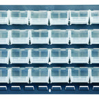 Thumbnail image #1 for Quantum QLP-3619-210-32CL Wall-Mounted Louvered Panel Starter Unit with 32 Clear Bins, 36 x 6 x 19 Inches