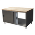 Thumbnail image #1 for BK Resources Dual Access Hard Maple Chef Table with Sliding Door Cabinet Base, 60 x 36 Inches
